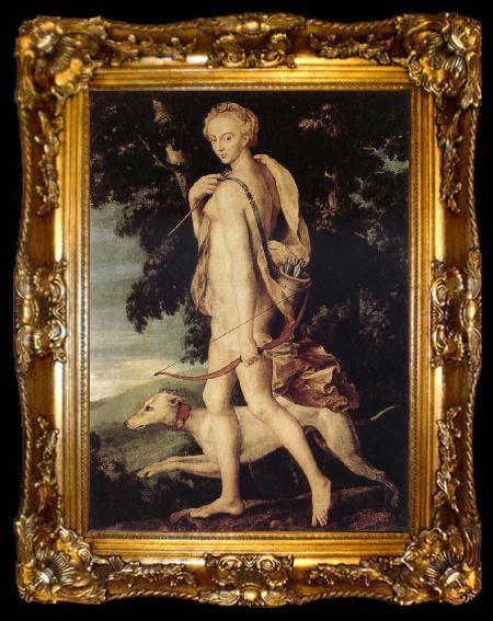 framed  School of Fontainebleau Diana the Huntress, ta009-2